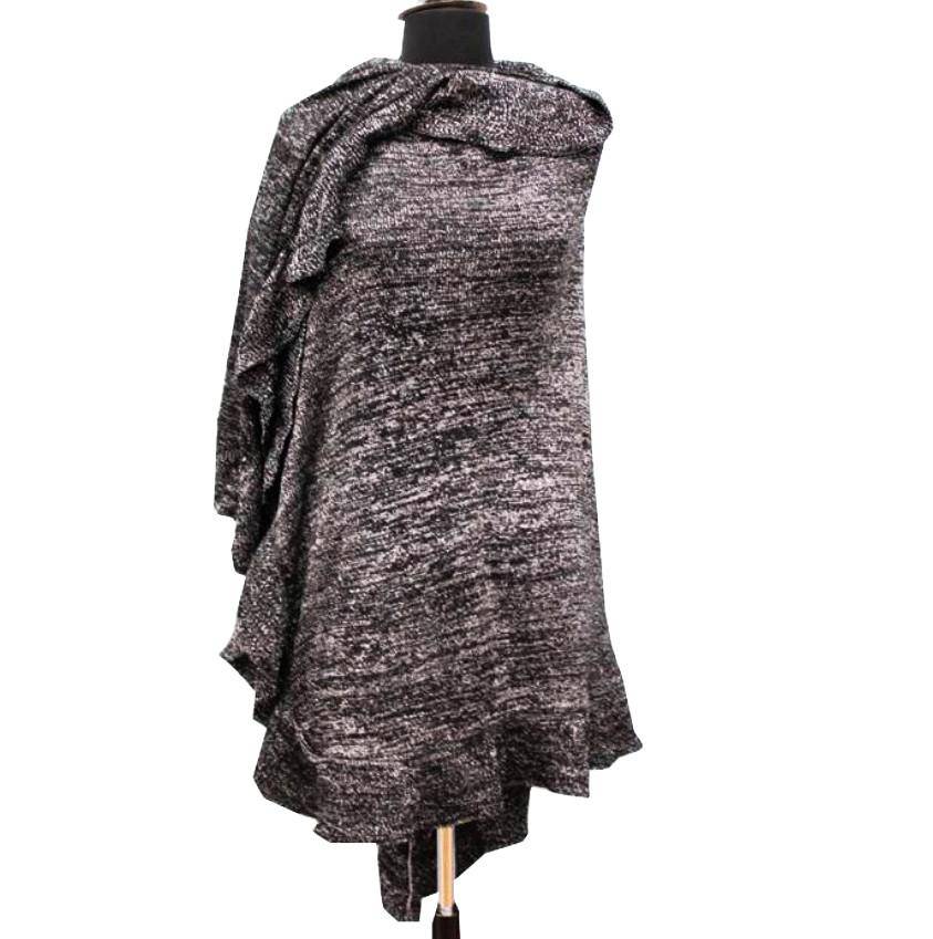 Knit Ruana-Black - Ruana - La Fiorentina SHEN8110