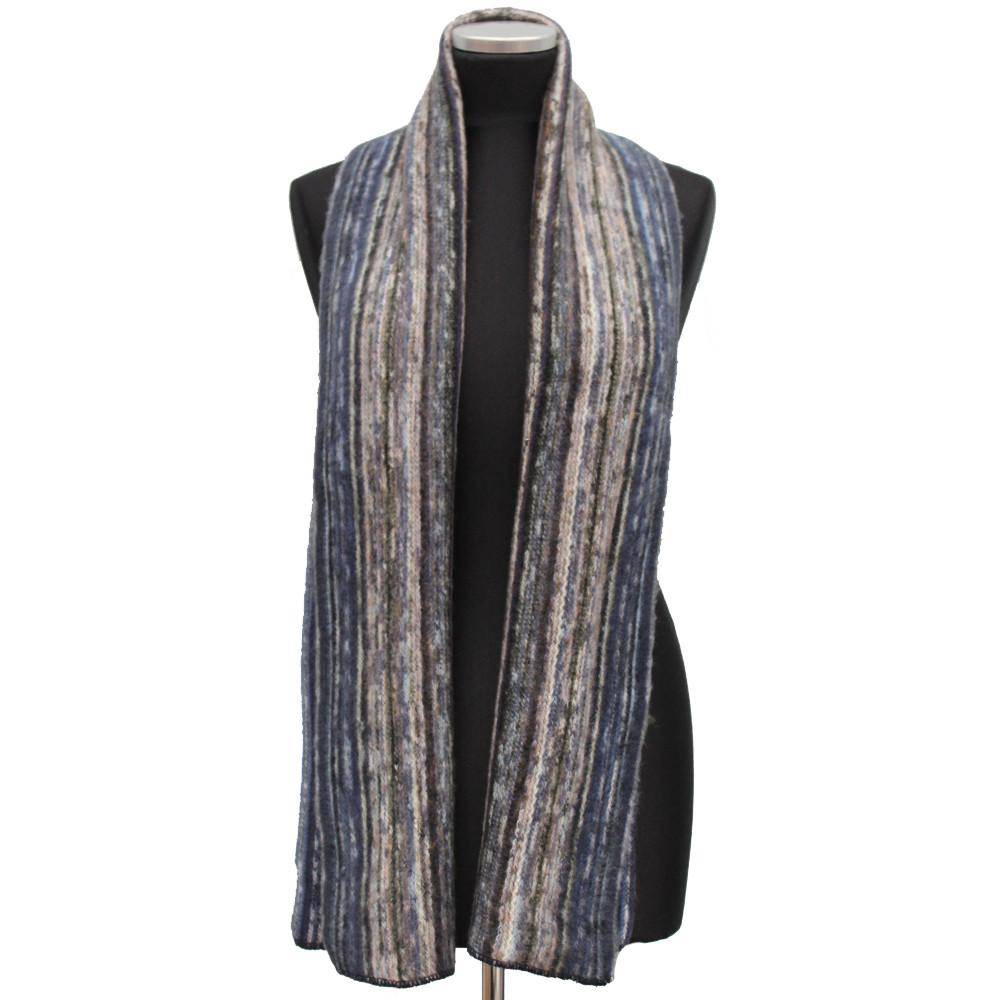 Knit Striped Scarf - Blue - Scarf - La Fiorentina '90565506