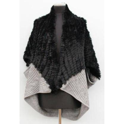 Knitted Cocoon With Rex- Black/Grey - Sweater - La Fiorentina '302227