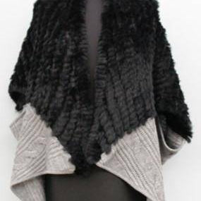 Knitted Cocoon With Rex- Black/Grey - Sweater - La Fiorentina '302227