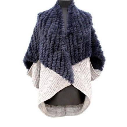 Knitted Cocoon With Rex- Navy/Grey | La Fiorentina