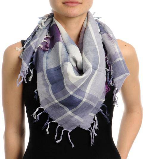 La Fiorentina | Blended Plaid Scarf - Blue - Scarf - La Fiorentina SCF-018