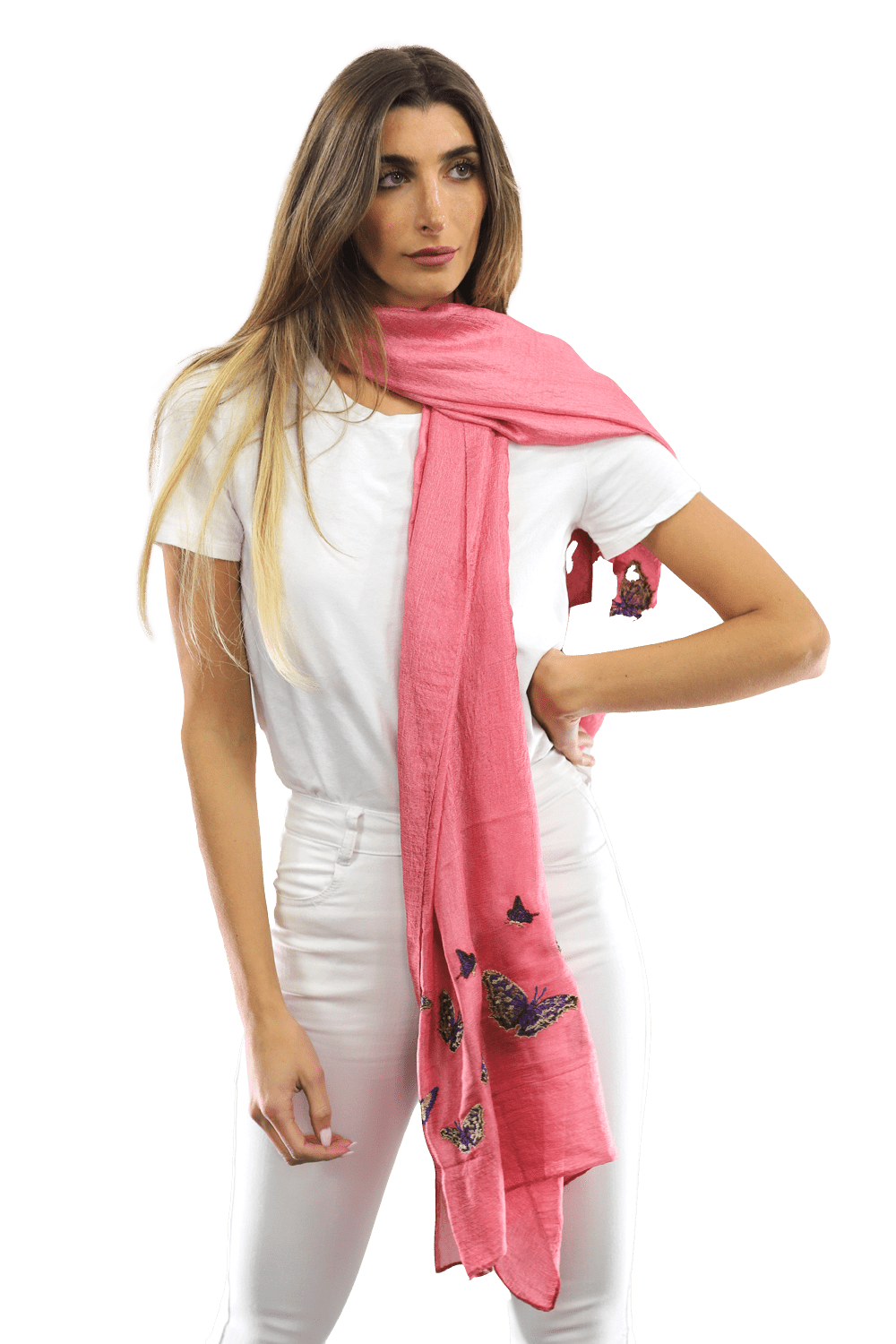 Butterfly scarf - Pink HH05
