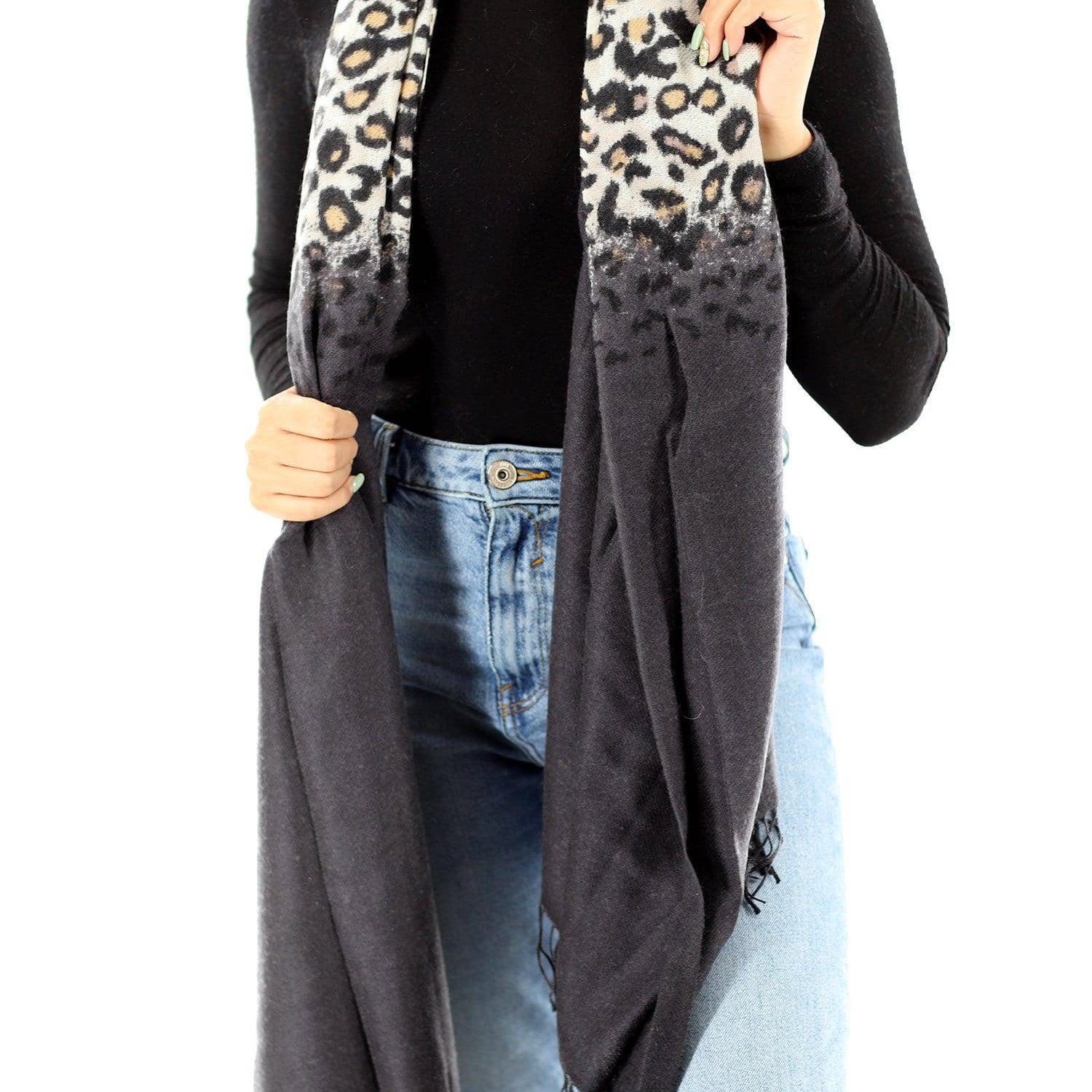 La Fiorentina | Cashmere Shawl - Grey/Print - Shawls - La Fiorentina GZLDP1601