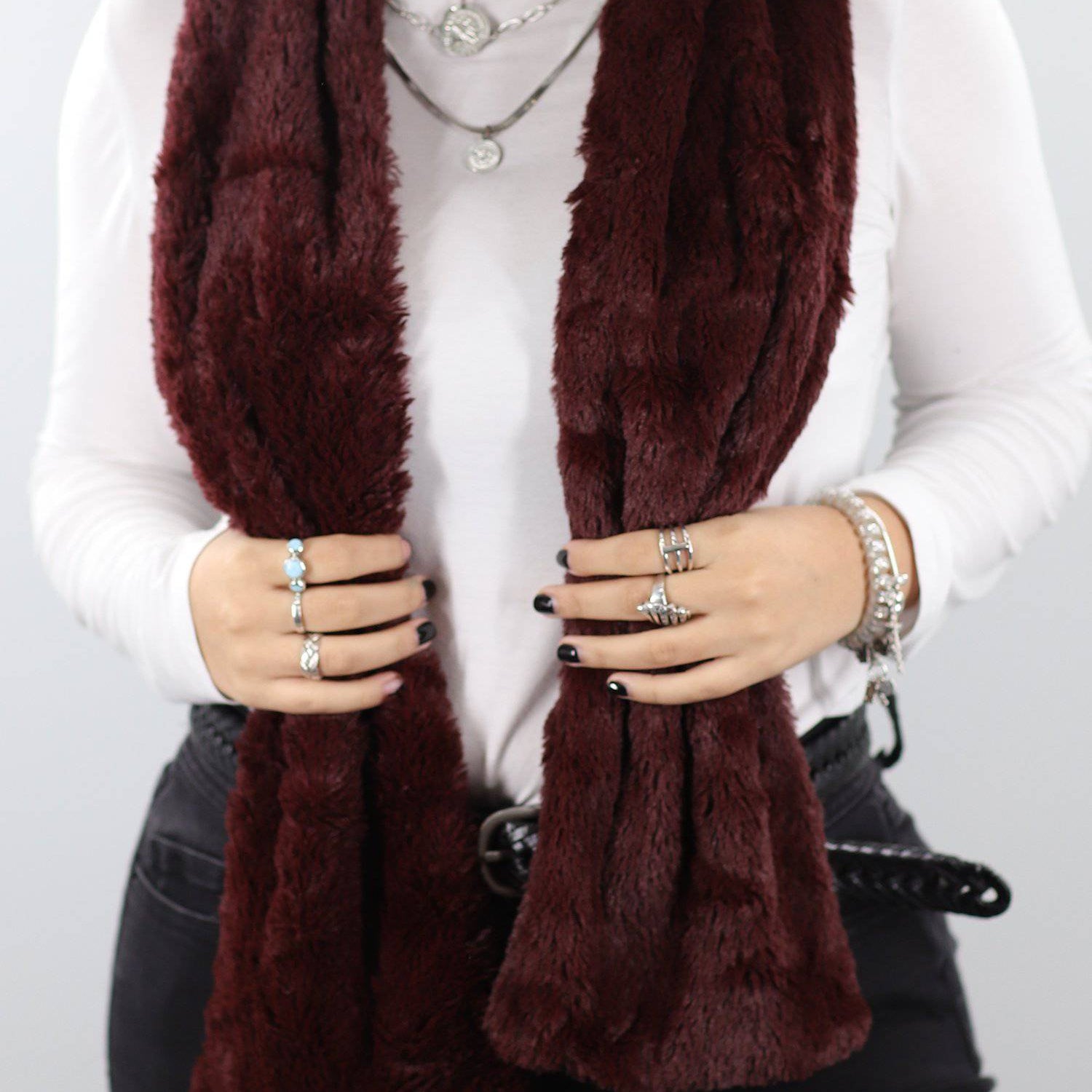 La Fiorentina | Cozy Faux Fur Muffler -  - La Fiorentina, Brown 019-2404_BLACK