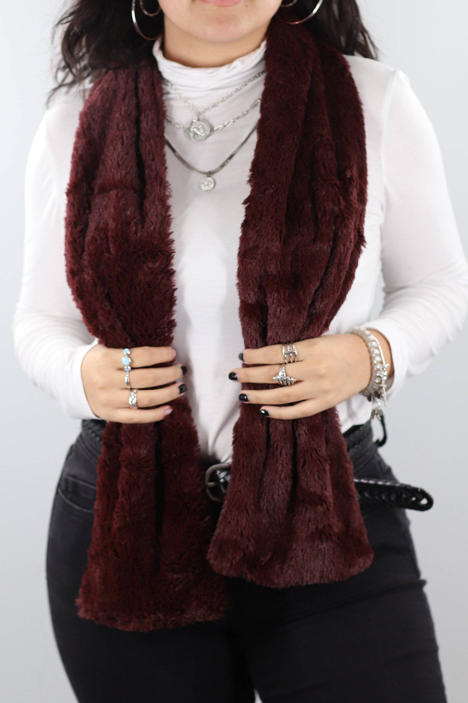 La Fiorentina | Cozy Faux Fur Muffler -  - La Fiorentina, Brown 019-2404_BLACK