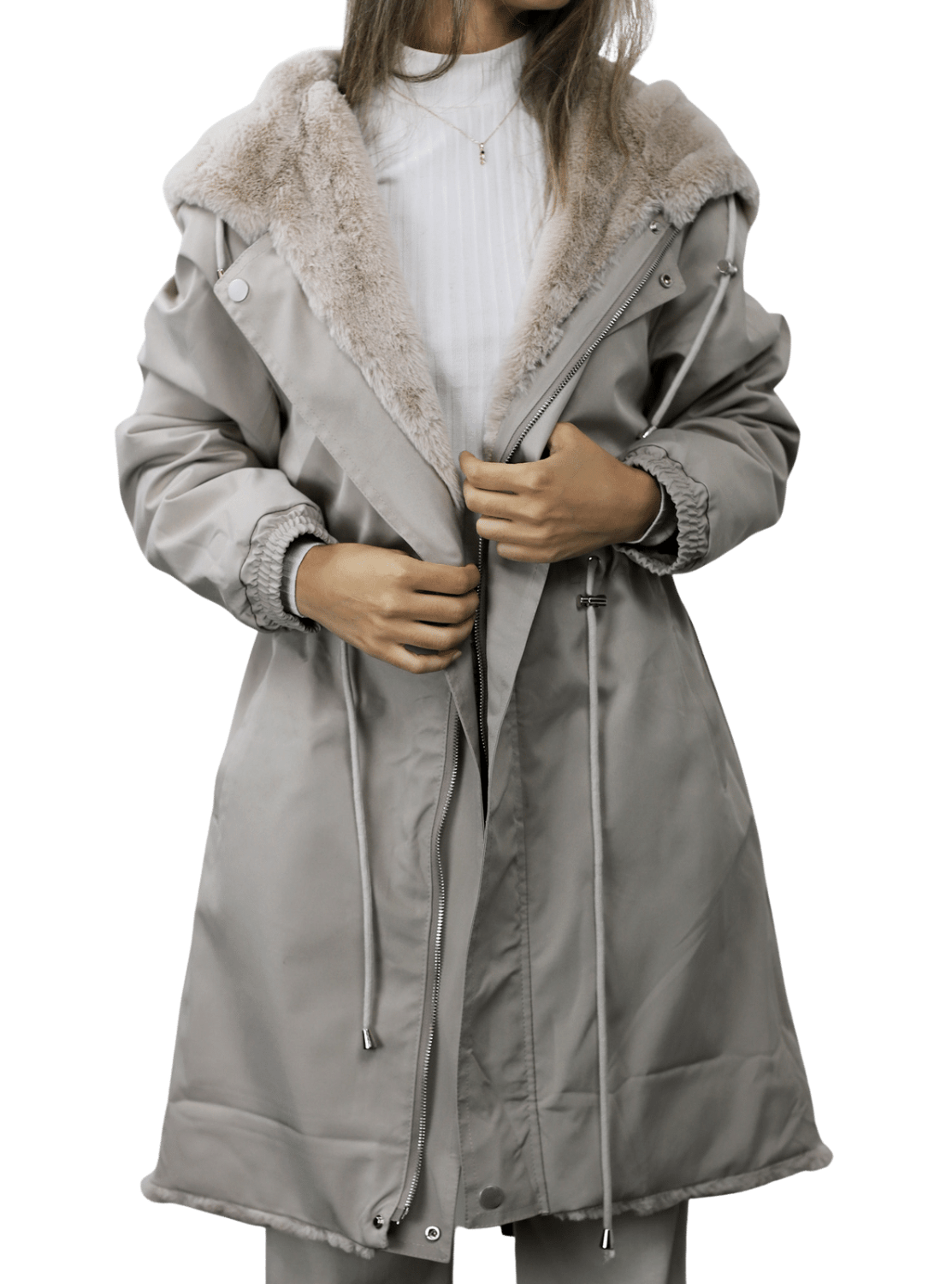 La Fiorentina Faux Fur Reversible Parka - Camel - Coat - La Fiorentina Faux2243_XL