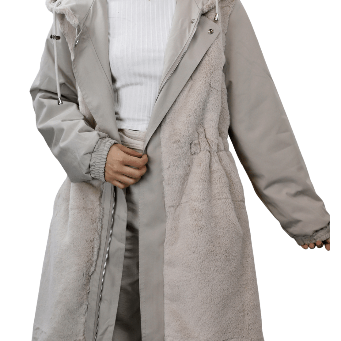 La Fiorentina Faux Fur Reversible Parka - Camel - Coat - La Fiorentina Faux2243_XL