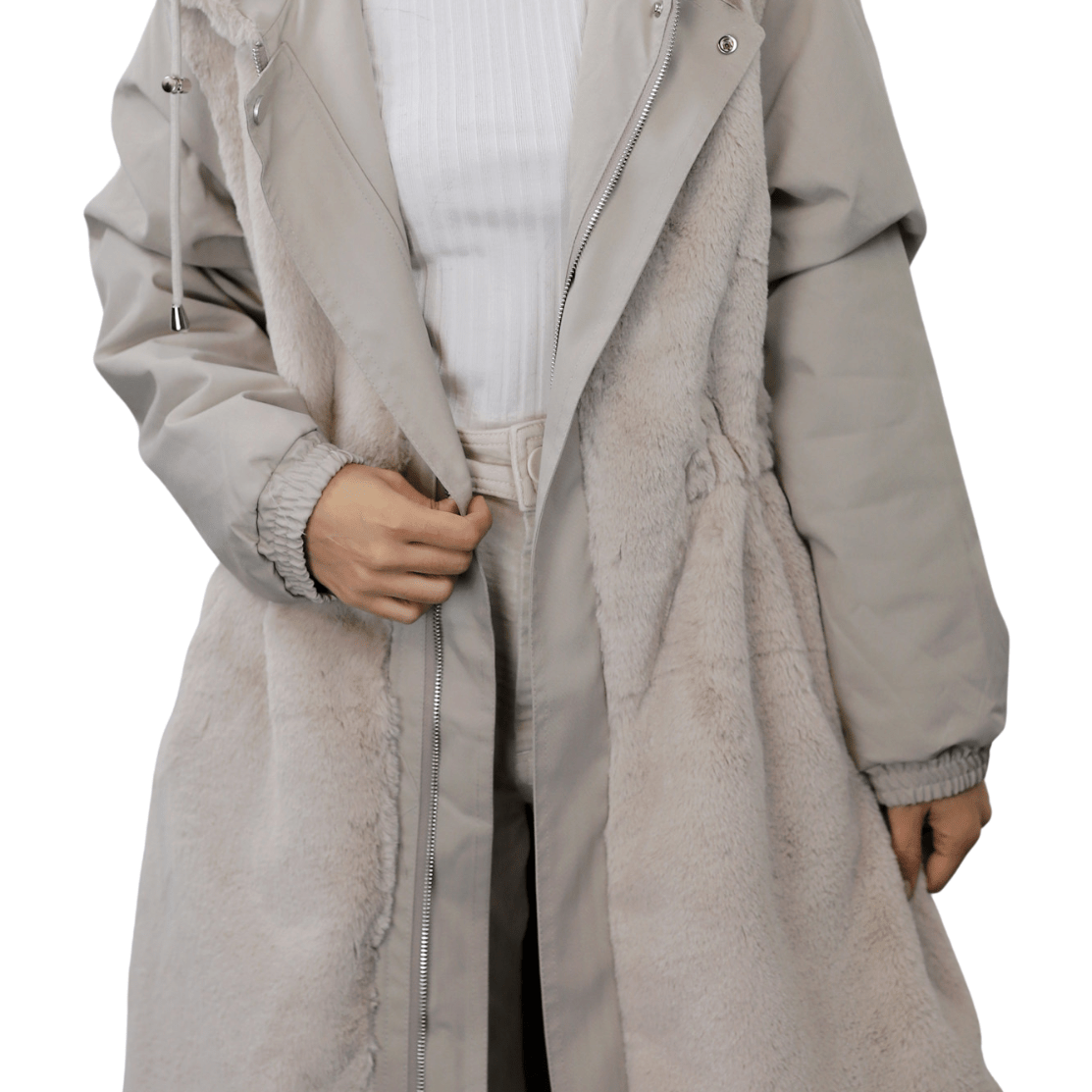 La Fiorentina Faux Fur Reversible Parka - Camel - Coat - La Fiorentina Faux2243_XL