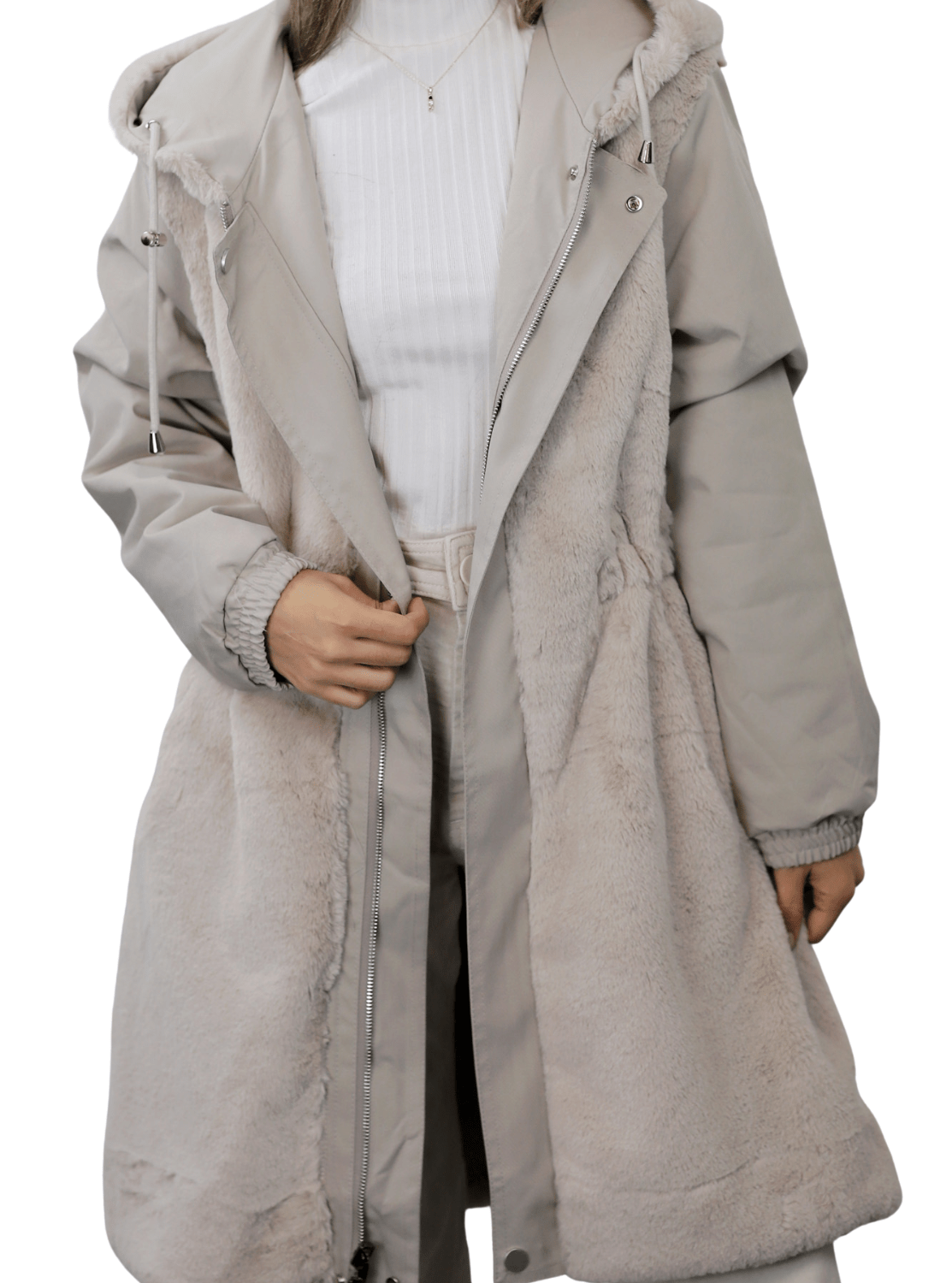 La Fiorentina Faux Fur Reversible Parka - Camel - Coat - La Fiorentina Faux2243_XL