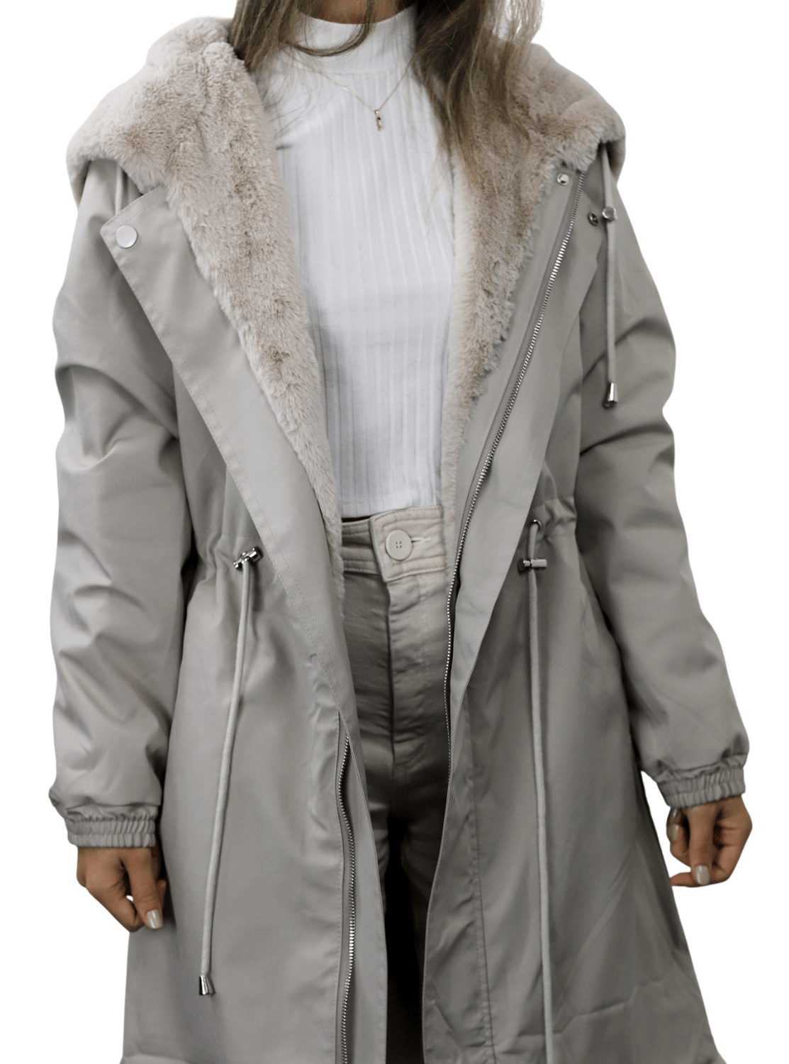 La Fiorentina Faux Fur Reversible Parka - Camel - Coat - La Fiorentina Faux2243_XL