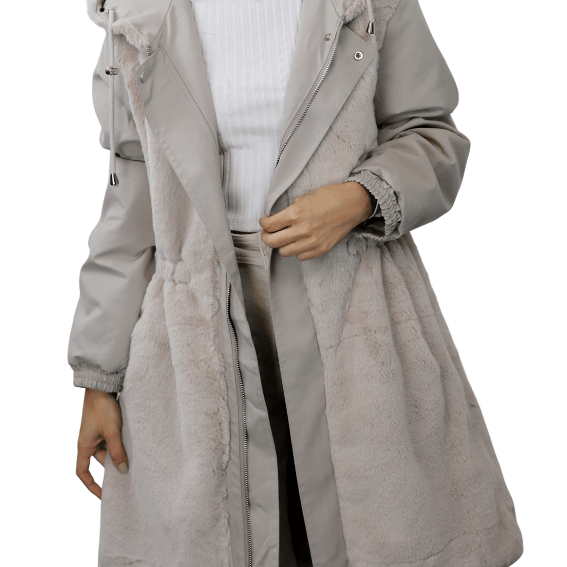 La Fiorentina Faux Fur Reversible Parka - Camel - Coat - La Fiorentina Faux2243_small