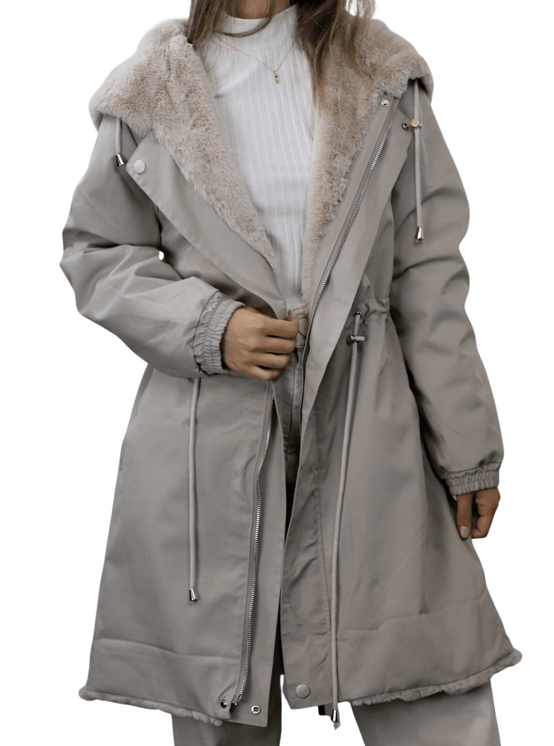 La Fiorentina Faux Fur Reversible Parka - Camel - Coat - La Fiorentina Faux2243_medium