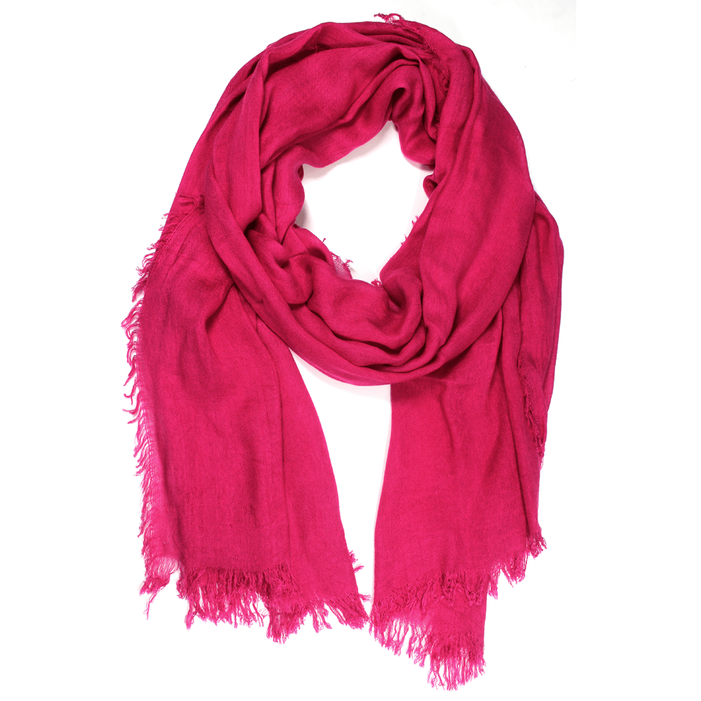La Fiorentina Fringe Pashmina/Shawl 100% Viscose - Fuchsia - Scarf - La Fiorentina 18699/MA-FUCHSIA
