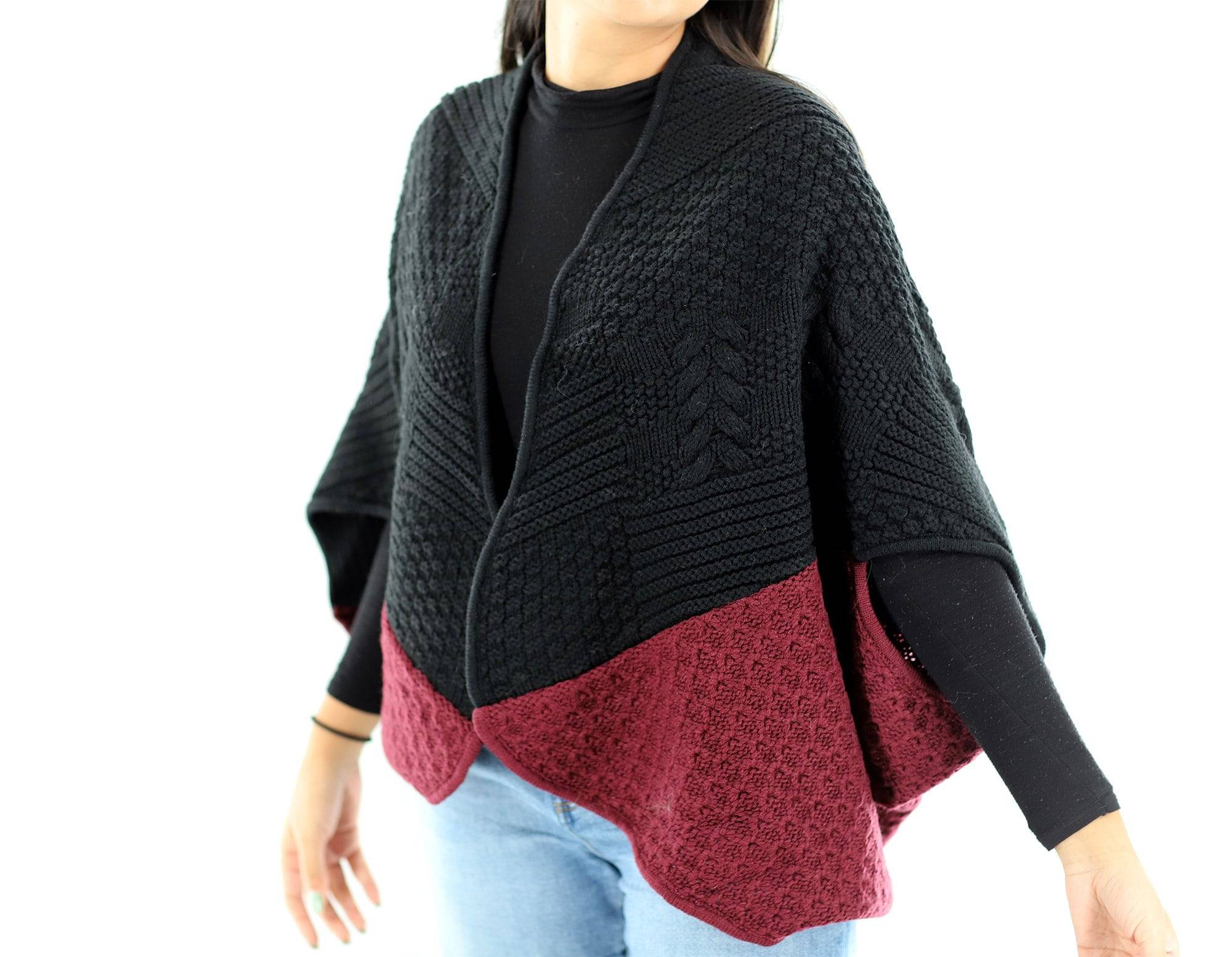 La Fiorentina | Knitted Cocoon - Black/Bordeaux - Cocoon - La Fiorentina '422205