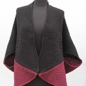 La Fiorentina | Knitted Cocoon - Black/Bordeaux - Cocoon - La Fiorentina '422205