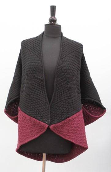 La Fiorentina | Knitted Cocoon - Black/Bordeaux - Cocoon - La Fiorentina '422205