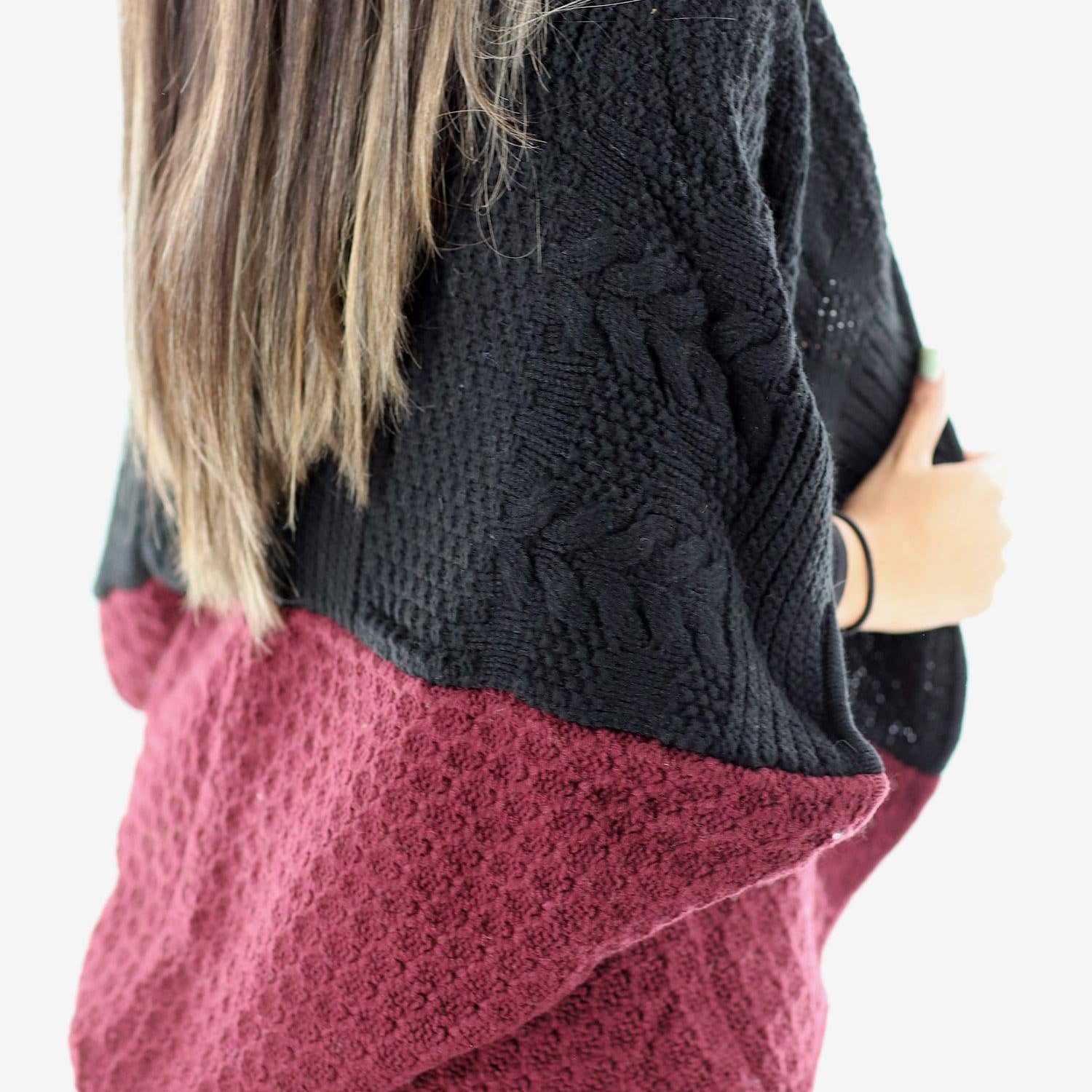 La Fiorentina | Knitted Cocoon - Black/Bordeaux - Cocoon - La Fiorentina '422205