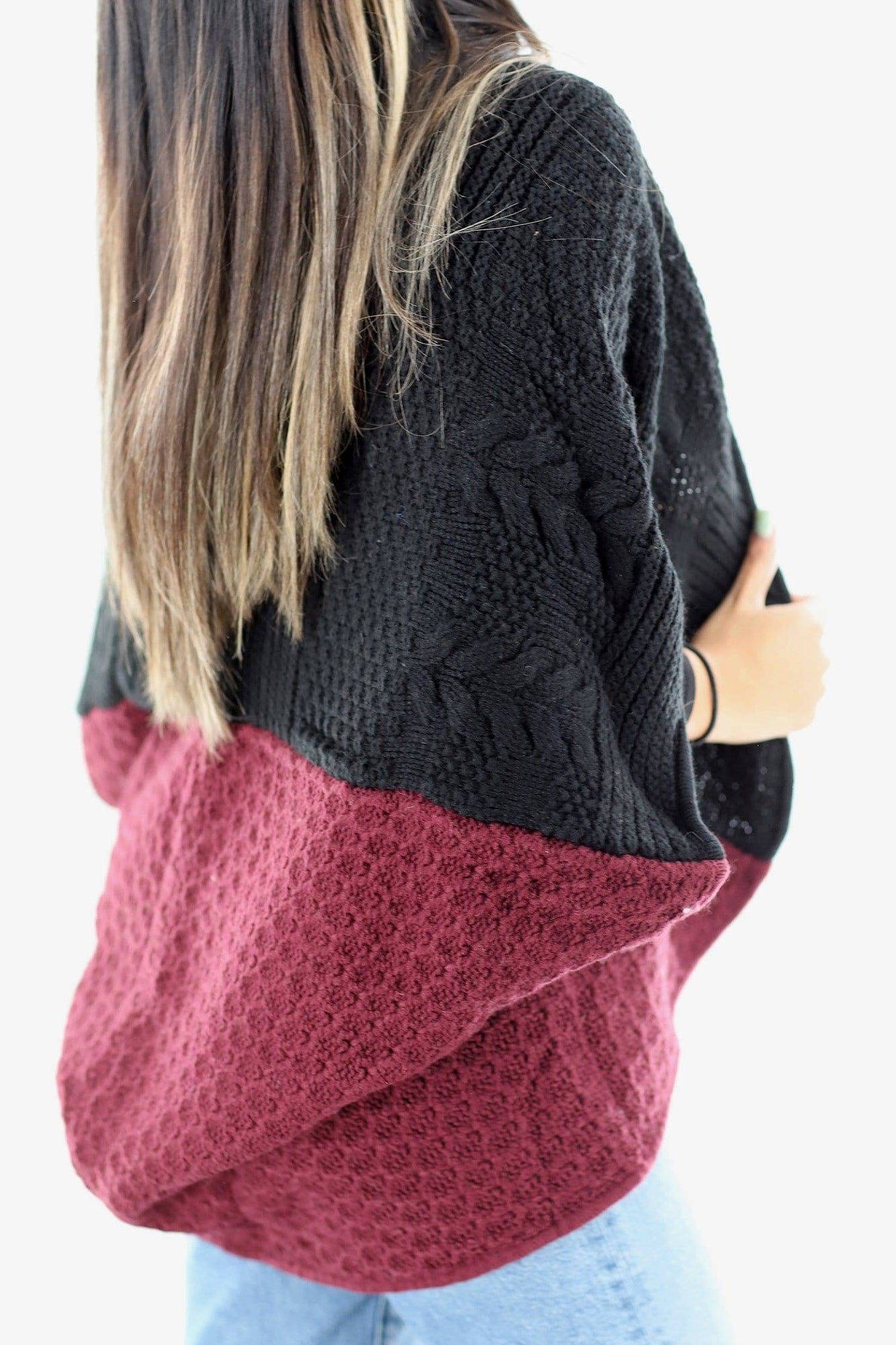 La Fiorentina | Knitted Cocoon - Black/Bordeaux - Cocoon - La Fiorentina '422205