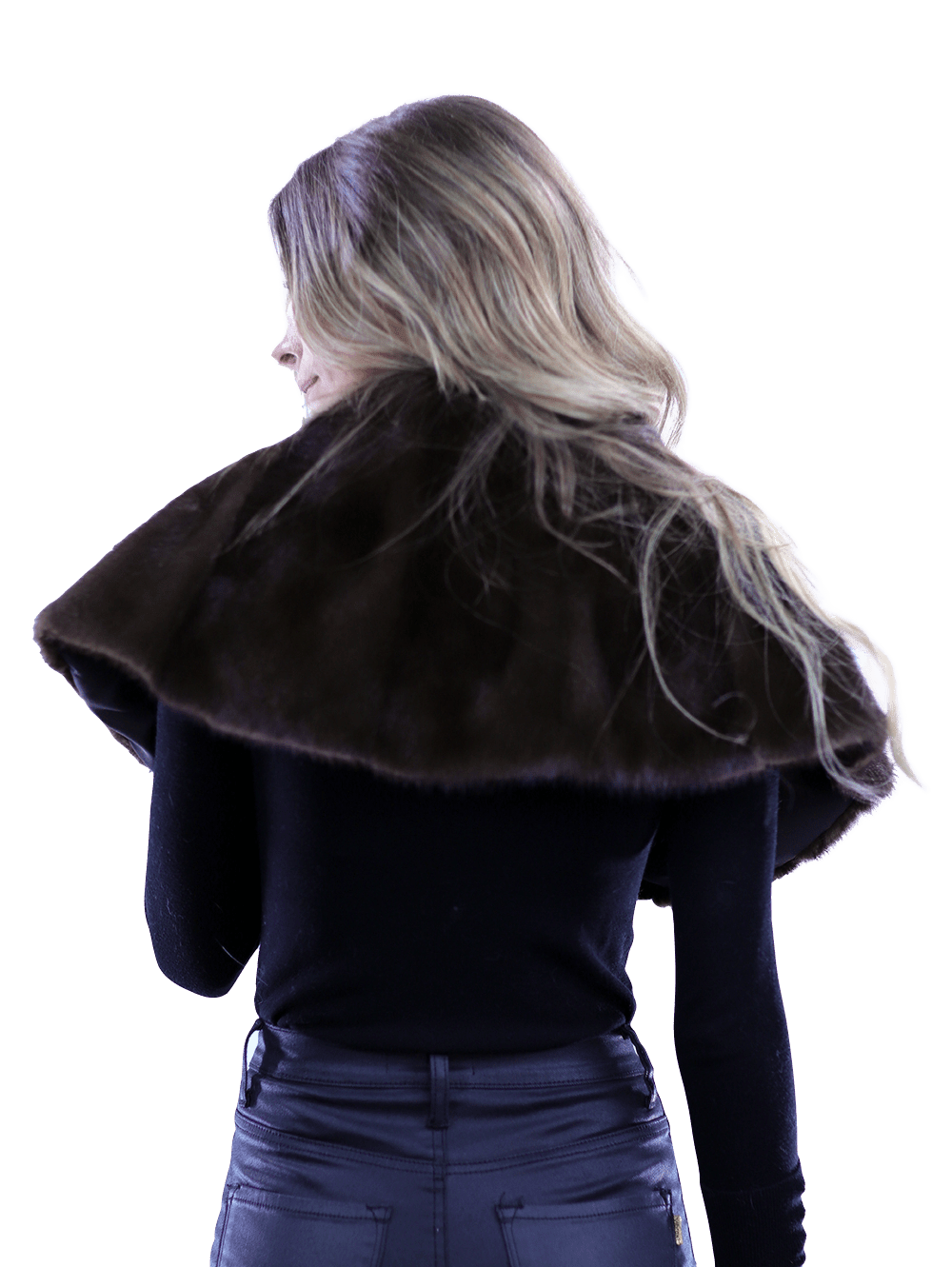 La Fiorentina Mink Pull Through Capelet - Cape - La Fiorentina TNF226_BROWN_CH