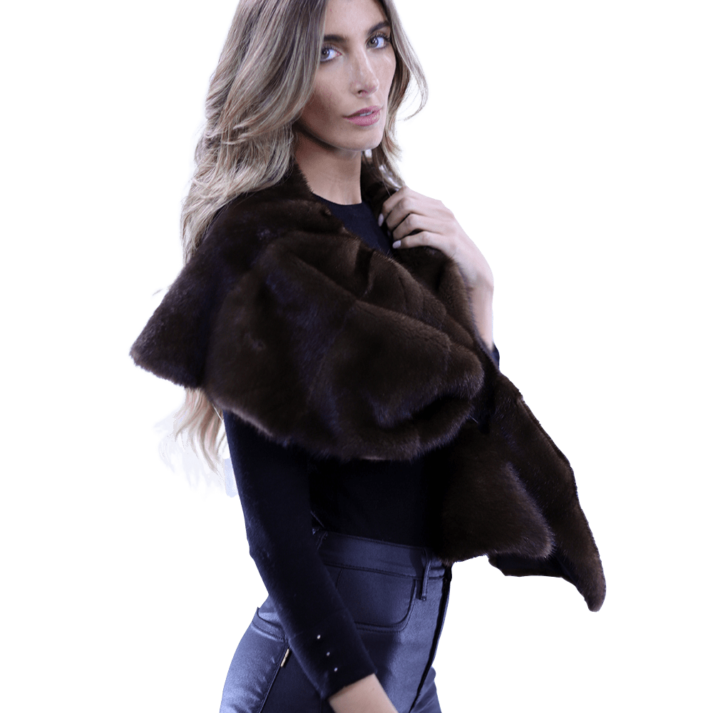 La Fiorentina Mink Pull Through Capelet - Cape - La Fiorentina TNF226_BROWN_CH