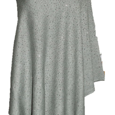 La Fiorentina Poncho with Embellishments - Poncho - La Fiorentina, Periwinkle