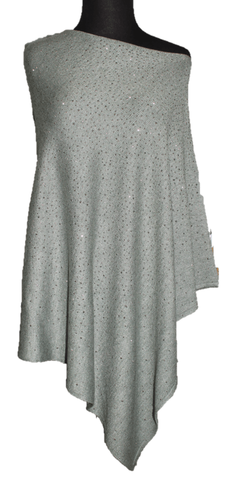 La Fiorentina Poncho with Embellishments - Poncho - La Fiorentina, Periwinkle