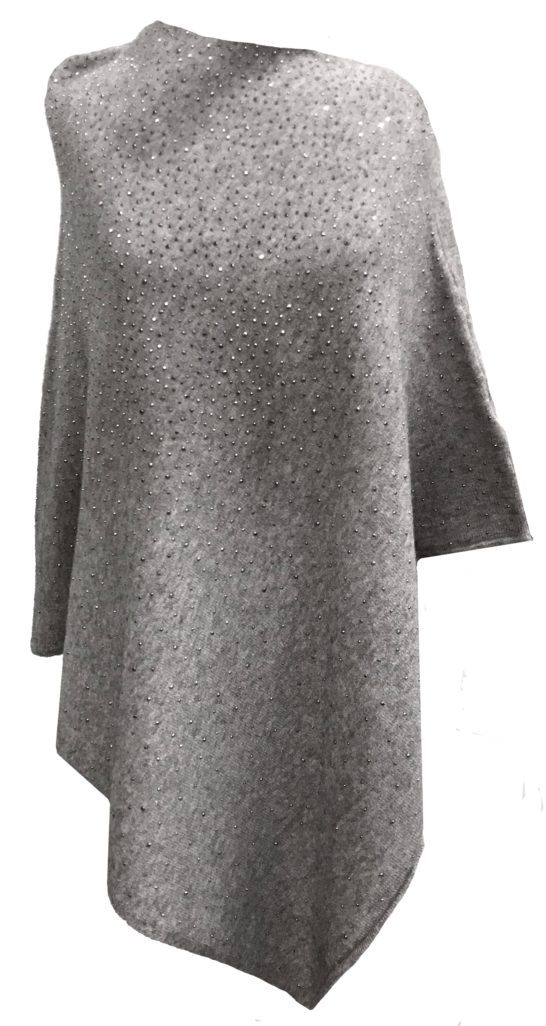 La Fiorentina Poncho with Embellishments - Poncho - La Fiorentina, Periwinkle B40-Coffee