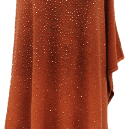La Fiorentina Poncho with Embellishments - Poncho - La Fiorentina, Dark Orange B40-Peri