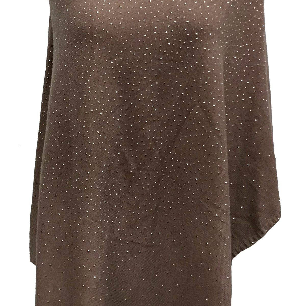 La Fiorentina Poncho with Embellishments - Poncho - La Fiorentina, Coffee B40-Saph