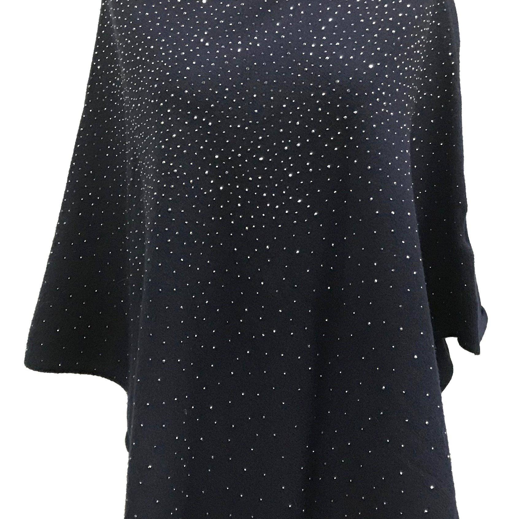La Fiorentina Poncho with Embellishments - Poncho - La Fiorentina, Sapphire B40-Wred