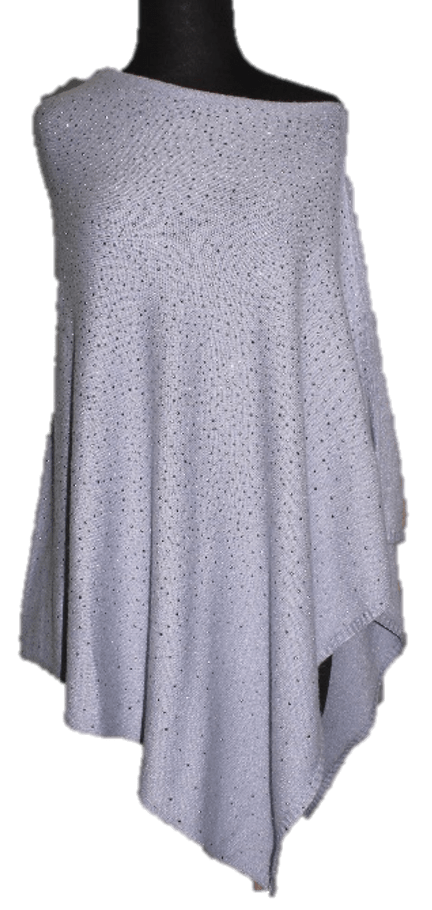 La Fiorentina Poncho with Embellishments - Poncho - La Fiorentina, Periwinkle