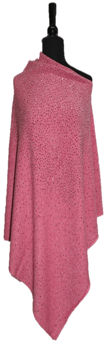 La Fiorentina Poncho with Embellishments - Poncho - La Fiorentina, Watermelon Red