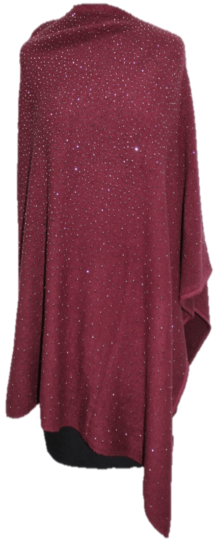 La Fiorentina Poncho with Embellishments - Poncho - La Fiorentina, Wine