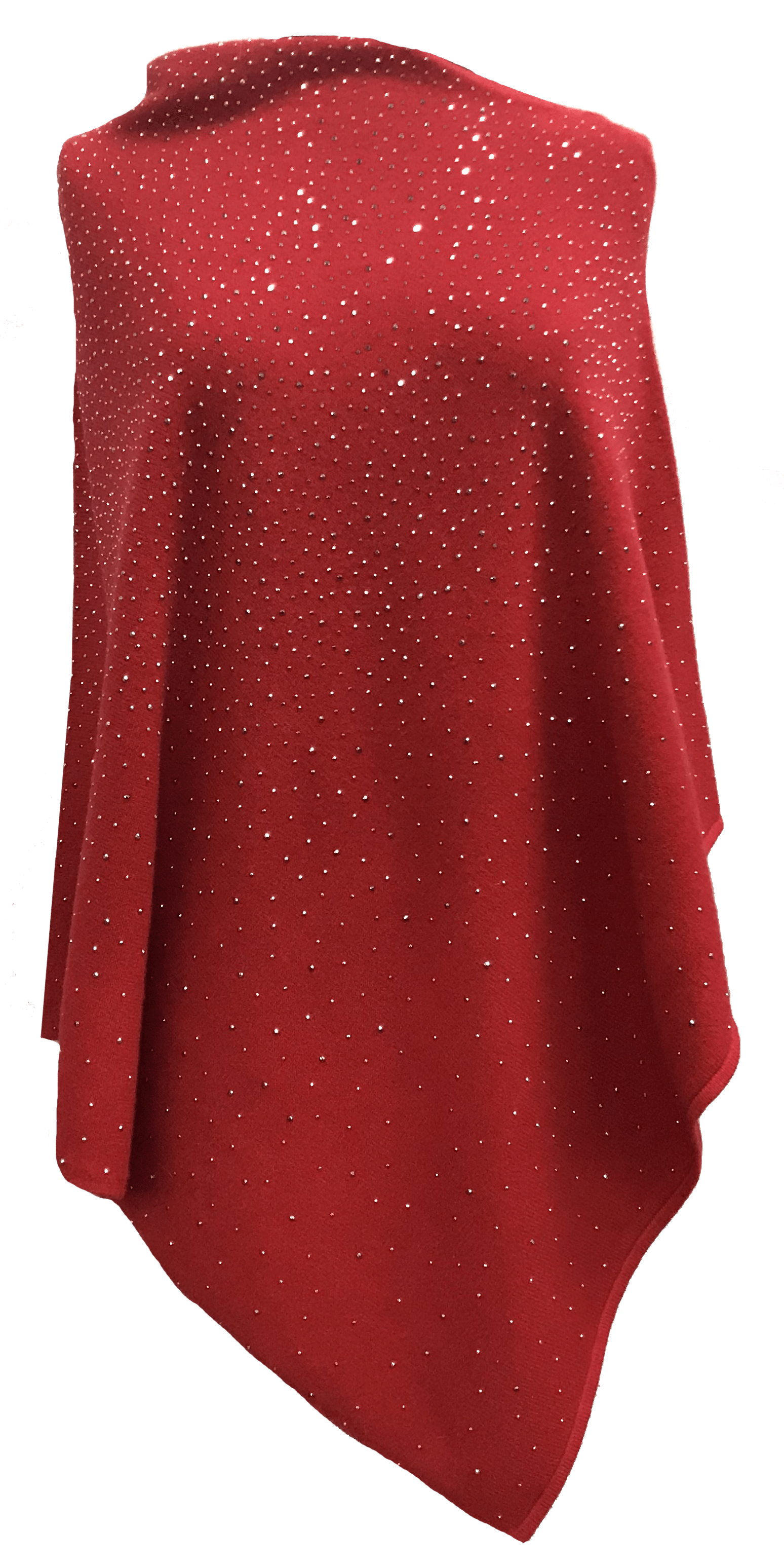 La Fiorentina Poncho with Embellishments - Poncho - La Fiorentina, Red