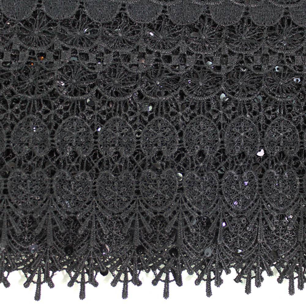 Lace & Sequin Evening Wrap - Black - Evening Wrap - La Fiorentina HSY-1307