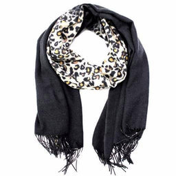 Premium Classic Leopard Animal Print Fashion Scarf, Fuchsia at