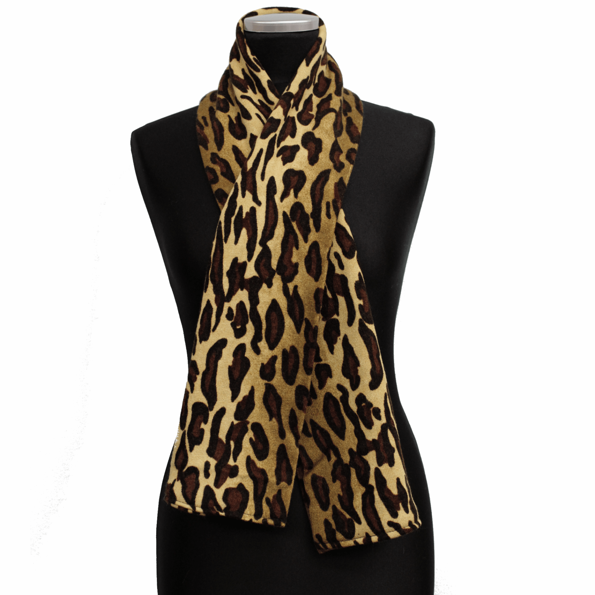 Leopard Print Glove & Scarf Set-Brown - Set - La Fiorentina 257M 257G