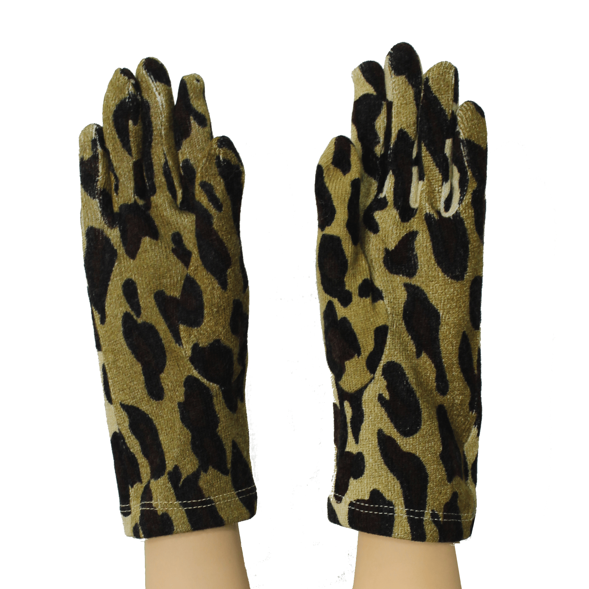 Leopard Print Glove & Scarf Set-Brown - Set - La Fiorentina 257M 257G