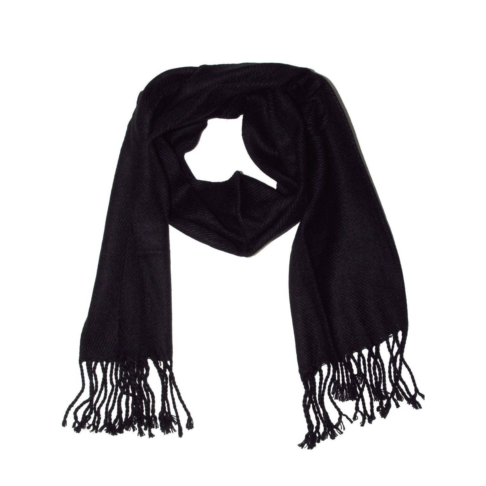Lightweight Acrylic Scarf - Black - Scarf - La Fiorentina SUPER-900