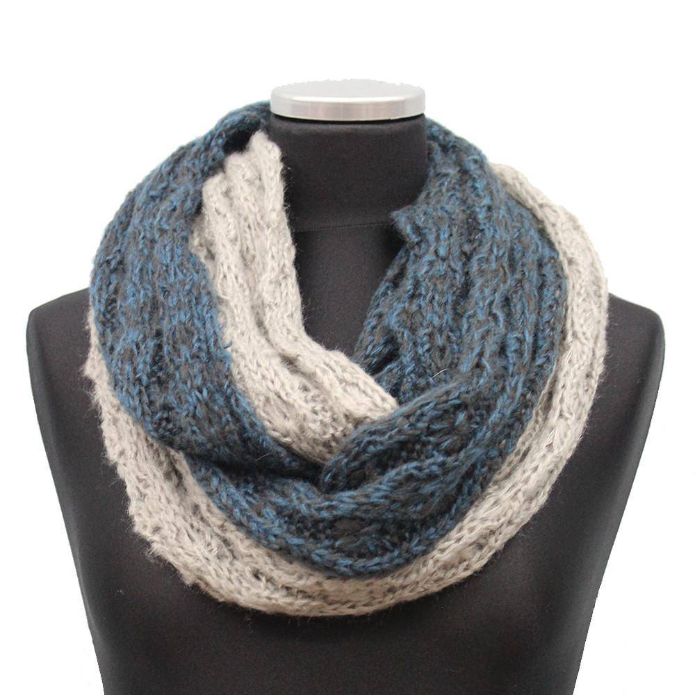 Lightweight Infinity Knit Muffler-Light Grey/Blue - Muffler - La Fiorentina NF14JX11
