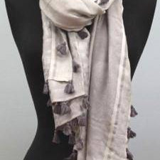 Lightweight Vest/Scarf with Tassels - Grey - Wrap - La Fiorentina EF-2804-VEST