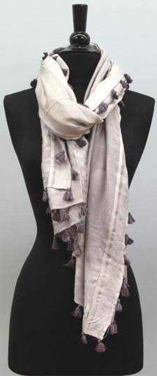 Lightweight Vest/Scarf with Tassels - Grey - Wrap - La Fiorentina EF-2804-VEST