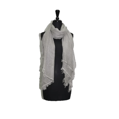 Lurex Frayed Edge Scarf- Grey - Scarf - La Fiorentina ART LUCENTE