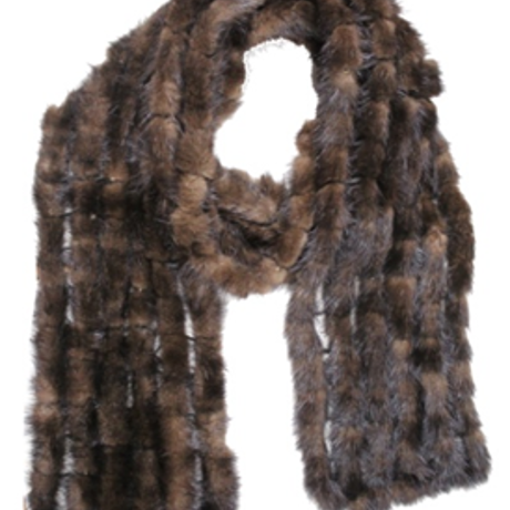 Dark Brown Balled Mink Fur Muffler - One Size - Fur Muffler - La Fiorentina M-2000