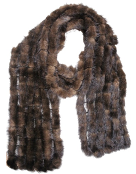Dark Brown Balled Mink Fur Muffler - One Size - Fur Muffler - La Fiorentina M-2000