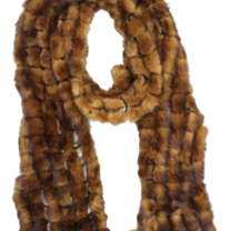 Dark Whisky Balled Mink Fur Muffler - One Size - Fur Muffler - La Fiorentina M-2000