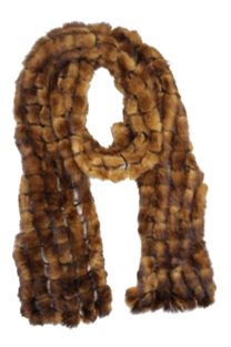 Dark Whisky Balled Mink Fur Muffler - One Size - Fur Muffler - La Fiorentina M-2000