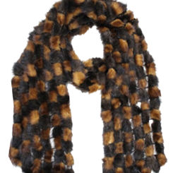 Whiskey/Black Balled Mink Fur Muffler - One Size - Fur Muffler - La Fiorentina M-2000