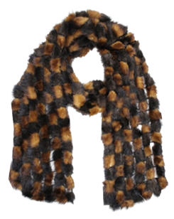 Whiskey/Black Balled Mink Fur Muffler - One Size - Fur Muffler - La Fiorentina M-2000